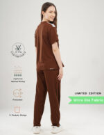 Customizable MOCHA BROWN LIMITED EDITION - Ultra Lite Fabric / V Neck / Straight Pant / 2 way Stretch(FemaleFullset) MKZ94 - Image 3