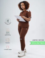 Customizable MOCHA BROWN LIMITED EDITION - Ultra Lite Fabric / Mandarin / Jogger Pant / 2 way Stretch(FemaleFullset) MKZ97 - Image 3