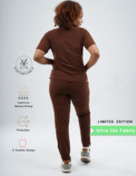 Customizable MOCHA BROWN LIMITED EDITION - Ultra Lite Fabric / Mandarin / Straight Pant / 2 way Stretch(FemaleFullset) MKZ98 - Image 3