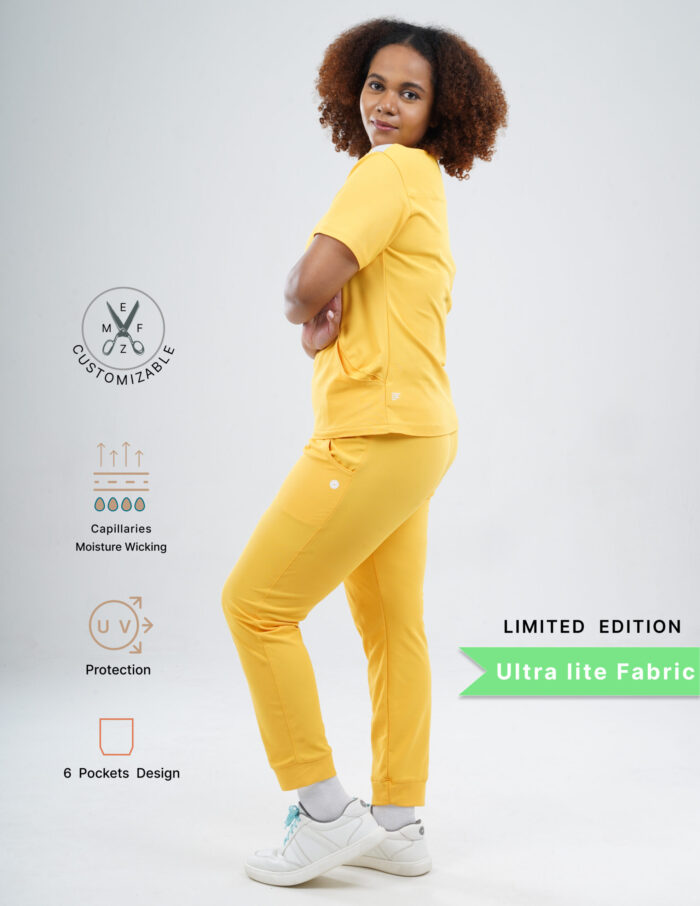 Customizable YEL LOVE LIMITED EDITION - Ultra Lite Fabric / V Neck / Jogger Pant / 2 way Stretch(FemaleFullset) MKZ105 - Image 3