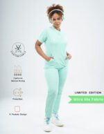 Customizable FROSTED MINT LIMITED EDITION - Ultra Lite Fabric / Mandarin / Straight Pant / 2 way Stretch(FemaleFullset) MKZ122 - Image 3