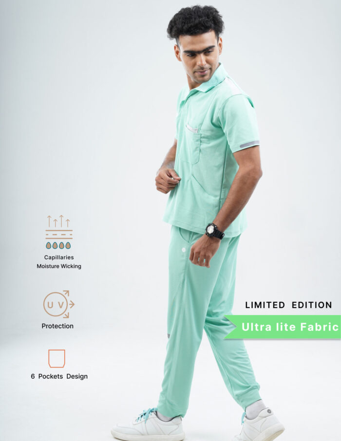Customizable FROSTED MINT LIMITED EDITION - Ultra Lite Fabric / Polo Collar / Jogger Pant / 2 way Stretch(MaleFullset) MKZ252 - Image 3