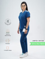 Customizable COSMIC BLUE LIMITED EDITION - Ultra Lite Fabric / V Neck / Straight Pant / 2 way Stretch(FemaleFullset) MKZ58 - Image 3