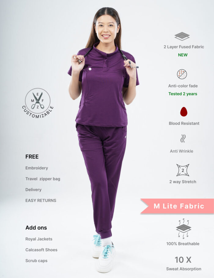 Customizable MERLOT WINE - M Lite Fabric / Mandarin / Jogger Pant / 2 way Stretch(FemaleFullset) MKZ19 - Image 1