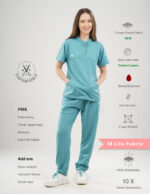 Customizable HYLORA TEAL - M Lite Fabric / Mandarin / Jogger Pant / 2 way Stretch(FemaleFullset) MKZ39