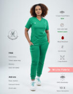 Customizable TECTOGREEN - M Lite Fabric / V Neck / Jogger Pant / 2 way Stretch(FemaleFullset) MKZ51