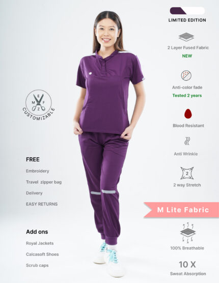 Customizable MERLOT WINE LIMITED EDITION - M Lite Fabric / Mandarin / Jogger Pant / 2 way Stretch(FemaleFullset) MKZ21