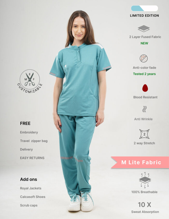 Customizable HYLORA TEAL LIMITED EDITION - M Lite Fabric / Mandarin / Jogger Pant / 2 way Stretch(FemaleFullset) MKZ41 - Image 1