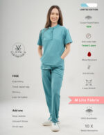 Customizable HYLORA TEAL LIMITED EDITION - M Lite Fabric / Mandarin / Straight Pant / 2 way Stretch(FemaleFullset) MKZ42