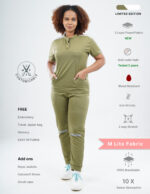 Customizable FERIL OLIVE LIMITED EDITION - M Lite Fabric / Mandarin / Jogger Pant / 2 way Stretch(FemaleFullset) MKZ49