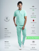 Customizable FROSTED MINT - Ultra Lite Fabric / Mandarin / Jogger Pant / 2 way Stretch(MaleFullset) MKZ246