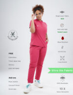Customizable MELANGE PINK - Ultra Lite Fabric / Mandarin / Jogger Pant / 2 way Stretch(FemaleFullset) MKZ83