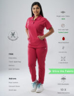 Customizable MELANGE PINK - Ultra Lite Fabric / Polo Collar / Jogger Pant / 2 way Stretch(FemaleFullset) MKZ87