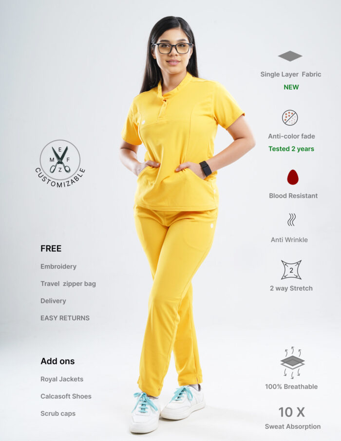 Customizable YEL LOVE - Ultra Lite Fabric / Mandarin / Straight Pant / 2 way Stretch(FemaleFullset) MKZ108 - Image 1