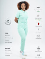 Customizable FROSTED MINT - Ultra Lite Fabric / Mandarin / Jogger Pant / 2 way Stretch(FemaleFullset) MKZ119