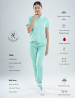 Customizable FROSTED MINT - Ultra Lite Fabric / Polo Collar / Jogger Pant / 2 way Stretch(FemaleFullset) MKZ123