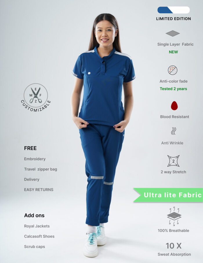 Customizable COSMIC BLUE LIMITED EDITION - Ultra Lite Fabric / Mandarin / Jogger Pant / 2 way Stretch(FemaleFullset) MKZ61 - Image 1