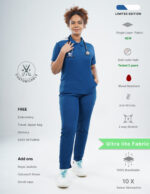 Customizable COSMIC BLUE - Ultra Lite Fabric / Polo Collar / Jogger Pant / 2 way Stretch(FemaleFullset) MKZ66