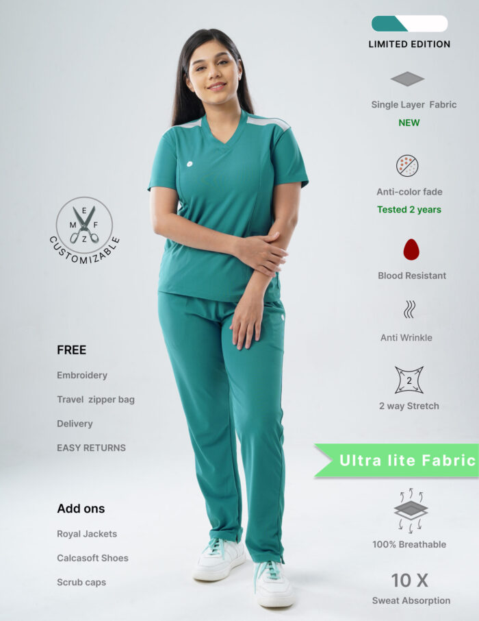 Customizable AQUABLAZE LIMITED EDITION - Ultra Lite Fabric / V Neck / Straight Pant / 2 way Stretch(FemaleFullset) MKZ70 - Image 1