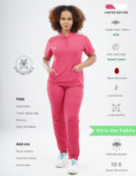 Customizable MELANGE PINK LIMITED EDITION - Ultra Lite Fabric / Mandarin / Straight Pant / 2 way Stretch(FemaleFullset) MKZ86
