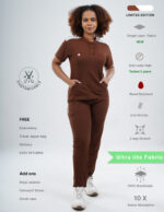 Customizable MOCHA BROWN LIMITED EDITION - Ultra Lite Fabric / Mandarin / Straight Pant / 2 way Stretch(FemaleFullset) MKZ98