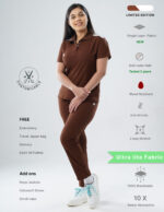 Customizable MOCHA BROWN LIMITED EDITION - Ultra Lite Fabric / Polo Collar / Straight Pant / 2 way Stretch(FemaleFullset) MKZ102