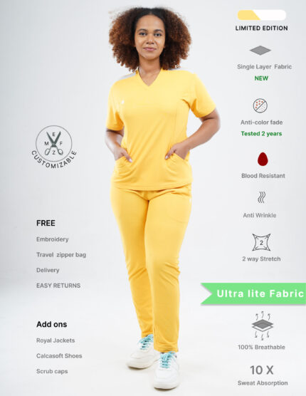 SPORTS YEL LOVE LIMITED EDITION - Ultra Lite Fabric / V Neck / Straight Pant / 2 way Stretch(FemaleFullset) MKZ106CRI