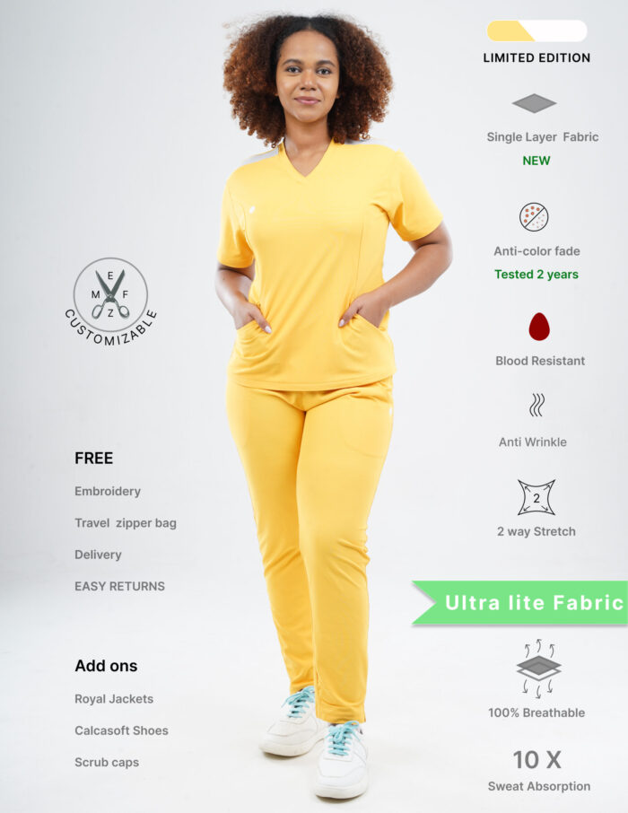 SPORTS YEL LOVE LIMITED EDITION - Ultra Lite Fabric / V Neck / Straight Pant / 2 way Stretch(FemaleFullset) MKZ106CRI - Image 1