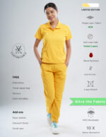 Customizable YEL LOVE LIMITED EDITION - Ultra Lite Fabric / Polo Collar / Straight Pant / 2 way Stretch(FemaleFullset) MKZ114