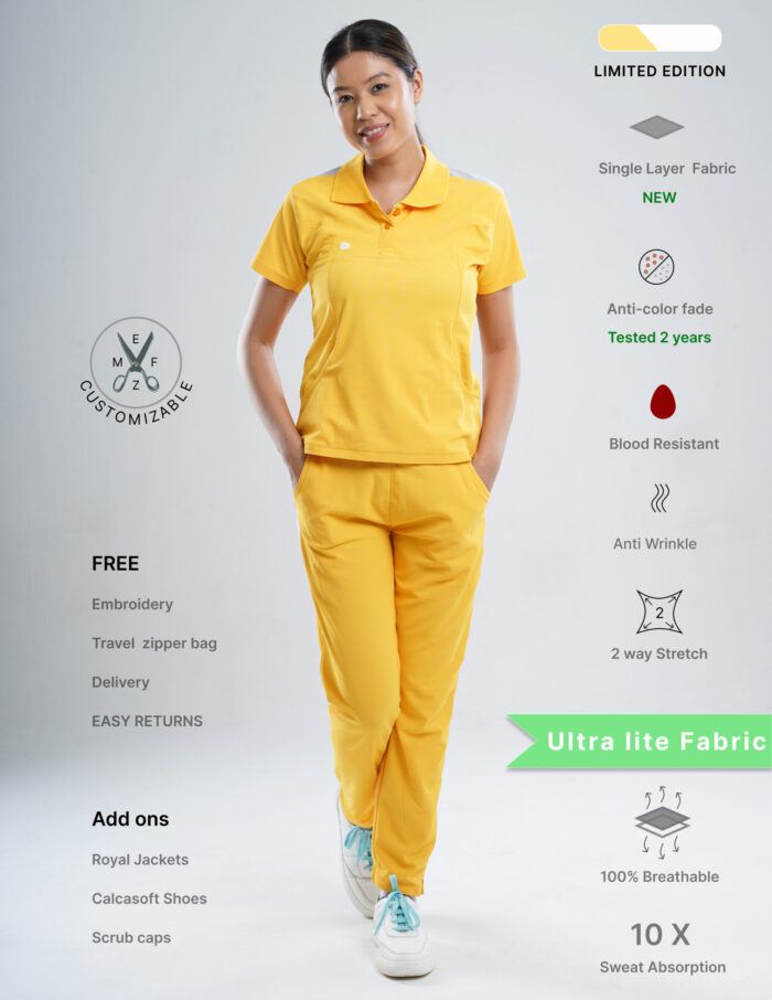 Customizable YEL LOVE LIMITED EDITION - Ultra Lite Fabric / Polo Collar / Straight Pant / 2 way Stretch(FemaleFullset) MKZ114 - Image 1