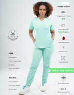Customizable FROSTED MINT LIMITED EDITION - Ultra Lite Fabric / V Neck / Straight Pant / 2 way Stretch(FemaleFullset) MKZ118