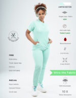 Customizable FROSTED MINT LIMITED EDITION - Ultra Lite Fabric / Mandarin / Straight Pant / 2 way Stretch(FemaleFullset) MKZ122