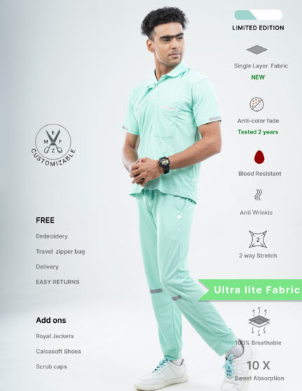 Customizable FROSTED MINT LIMITED EDITION - Ultra Lite Fabric / Polo Collar / Jogger Pant / 2 way Stretch(MaleFullset) MKZ252