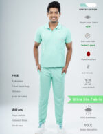 Customizable FROSTED MINT LIMITED EDITION - Ultra Lite Fabric / Polo Collar / Straight Pant / 2 way Stretch(MaleFullset) MKZ253