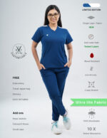 Customizable COSMIC BLUE LIMITED EDITION - Ultra Lite Fabric / V Neck / Jogger Pant / 2 way Stretch(FemaleFullset) MKZ57