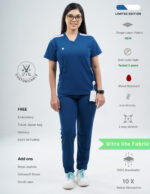 Customizable COSMIC BLUE LIMITED EDITION - Ultra Lite Fabric / V Neck / Straight Pant / 2 way Stretch(FemaleFullset) MKZ58