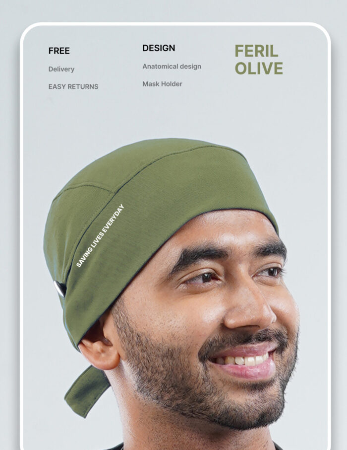 FERIL OLIVE SCRUB CAP  - M Lite Fabric MKZ274 - Image 1