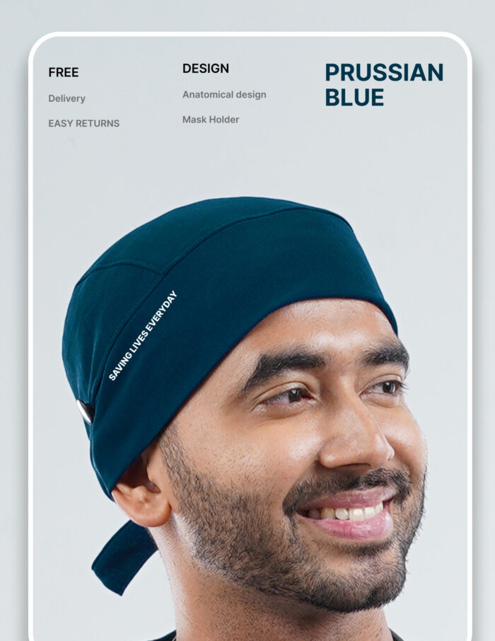 PRUSSIAN BLUE SCRUB CAP  - PRO Fabric MKZ264 - Image 1
