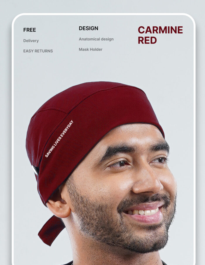 CARMINE RED SCRUB CAP  - PRO Fabric MKZ265 - Image 1