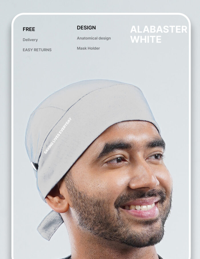 XALABASTER WHITE SCRUB CAP  - PRO Fabric MKZ269 - Image 1