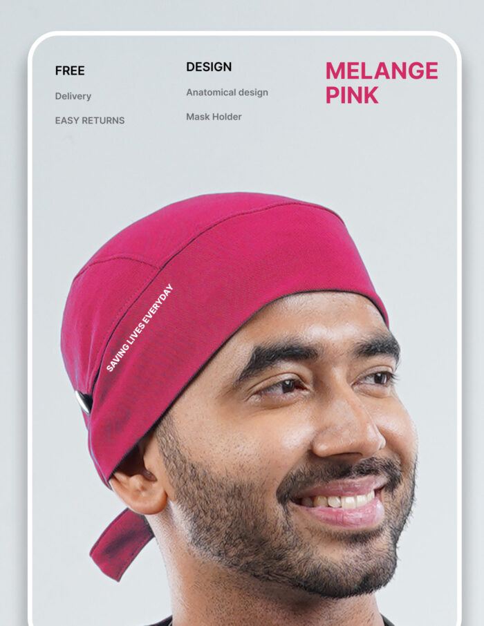 MELANGE PINK SCRUB CAP  - Ultra Lite Fabric MKZ278 - Image 1
