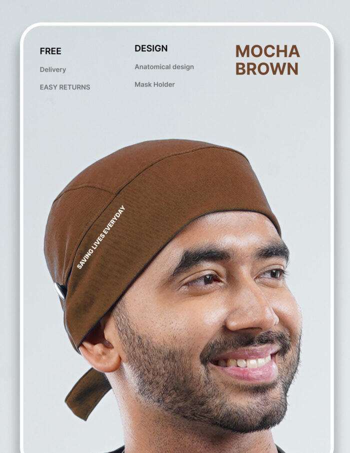 MOCHA BROWN SCRUB CAP  - Ultra Lite Fabric MKZ279 - Image 1