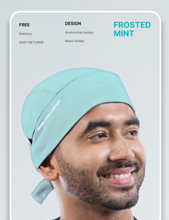FROSTED MINT SCRUB CAP  - Ultra Lite Fabric MKZ277 - Image 1