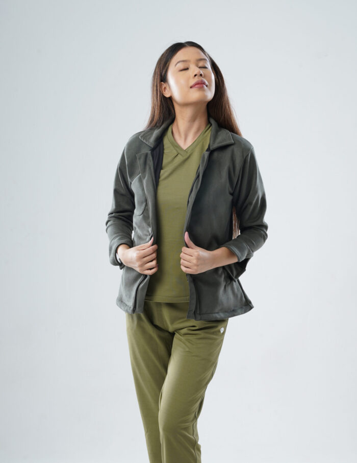 ROYAL JACKETS - VELVET OLIVE / FEMALE - 5 POCKETS MKZ257 - Image 2